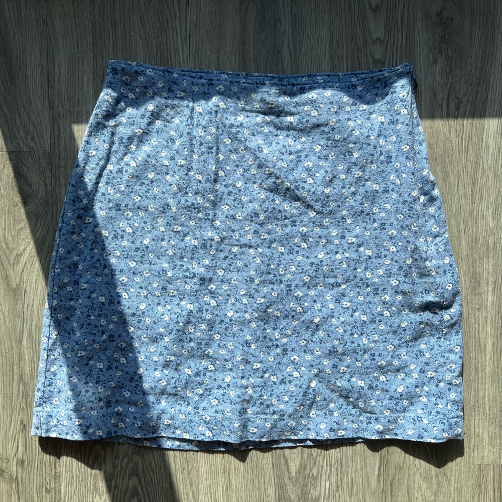 Abercrombie and Fitch A-Line Blue Floral Mini Skirt